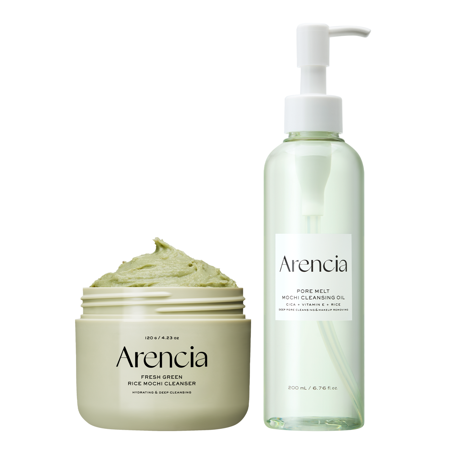 ARENCIA Pore Melt Double Cleansing Duo set featuring two skincare products designed to cleanse and purify pores.