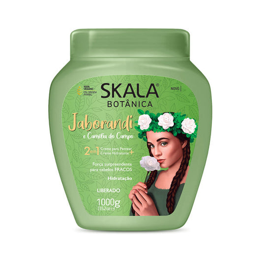 Skala Jaborandi conditioning hair mask in a 1000g jar, creamy texture for nourishing and strengthening hair.