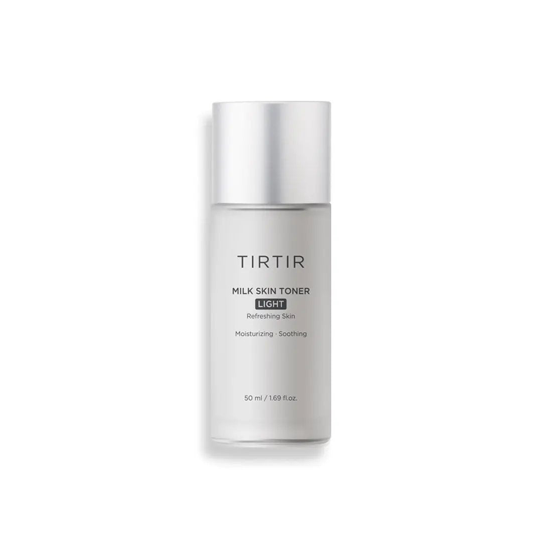 TIRTIR Milk Skin Toner Light 150 ML bottle, soft packaging with clean design, for gentle skin hydration and refreshment.