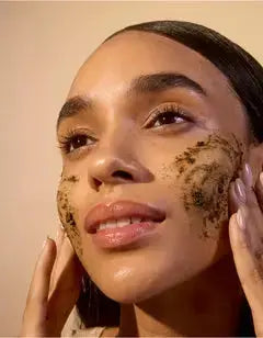 ACURE Brightening Skincare Duo featuring facial and body scrubs with natural ingredients for glowing skin.