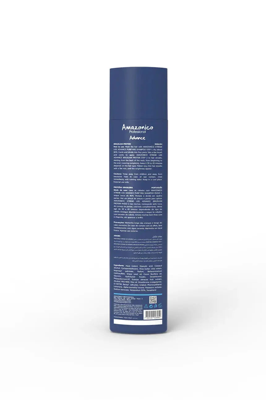 Amazonico Professional Xtreme Liss Advance Brazilian Protein Hair Treatment set with 1L treatment and two 400ml shampoo and conditioner bottles.