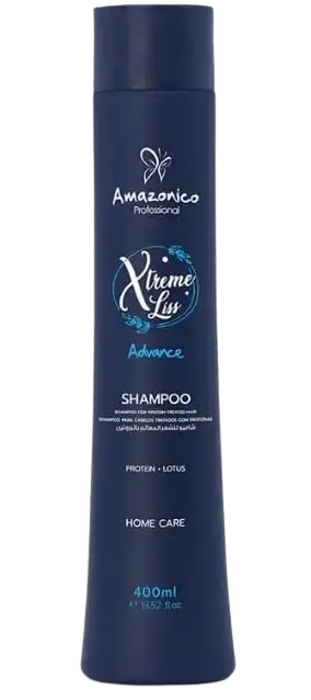 Amazonico Professional Xtreme Liss Advance Brazilian protein hair treatment set with 1L treatment and two 400ml shampoos and conditioners.