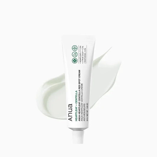 ANUA Heartleaf Centella Red Spot Cream 30g jar showing the product container with label and cream inside