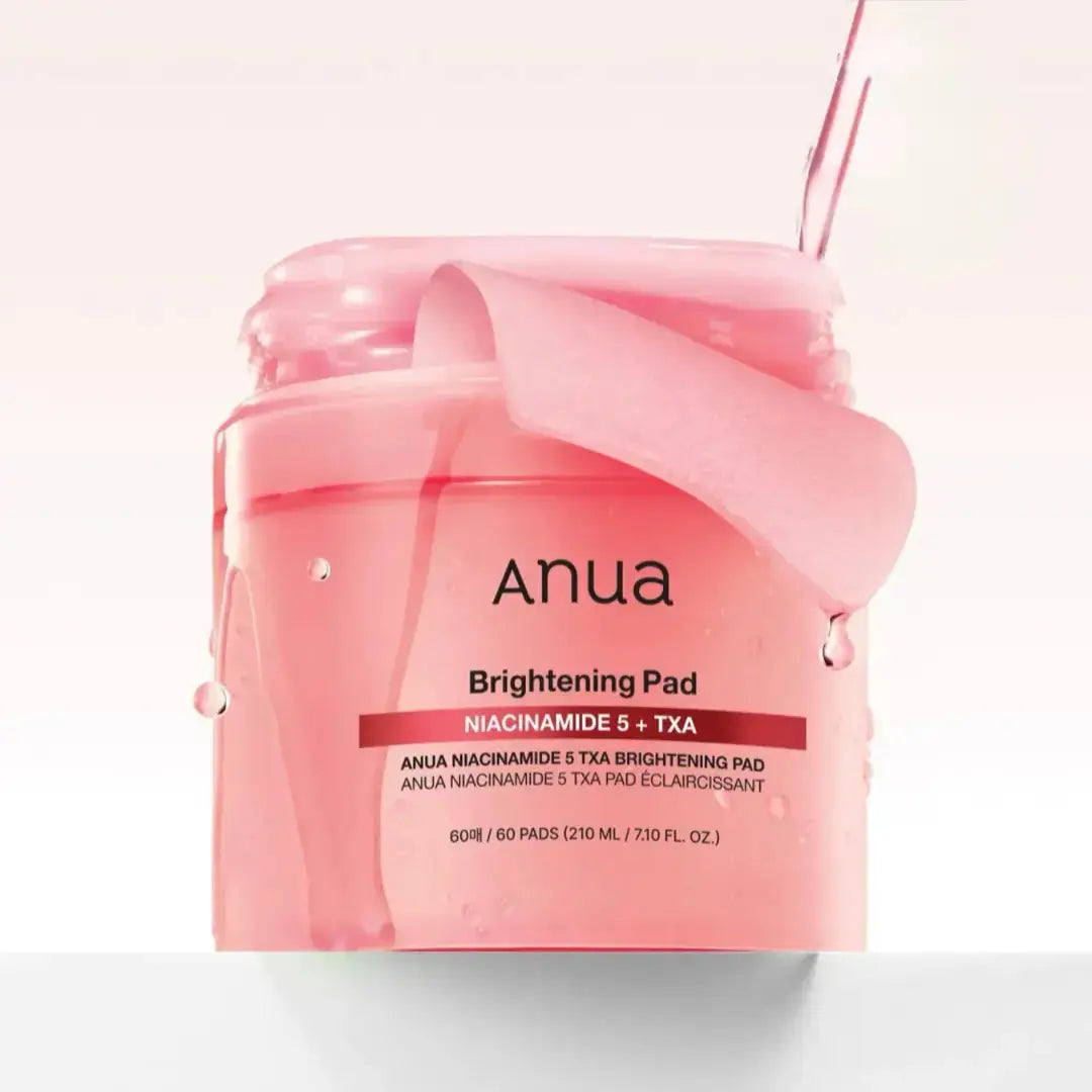 ANUA Niacinamide 5 TXA Brightening Pad with 60 cotton pads for skin brightening and exfoliation.