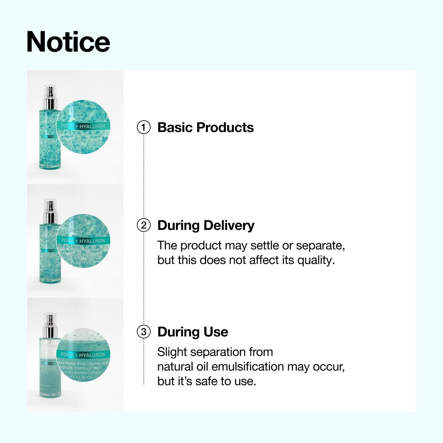 ANUA PDRN Collagen Glow Facial Serum Spray in a clear bottle with a pump, showing the hydrating capsule mist for radiant skin.