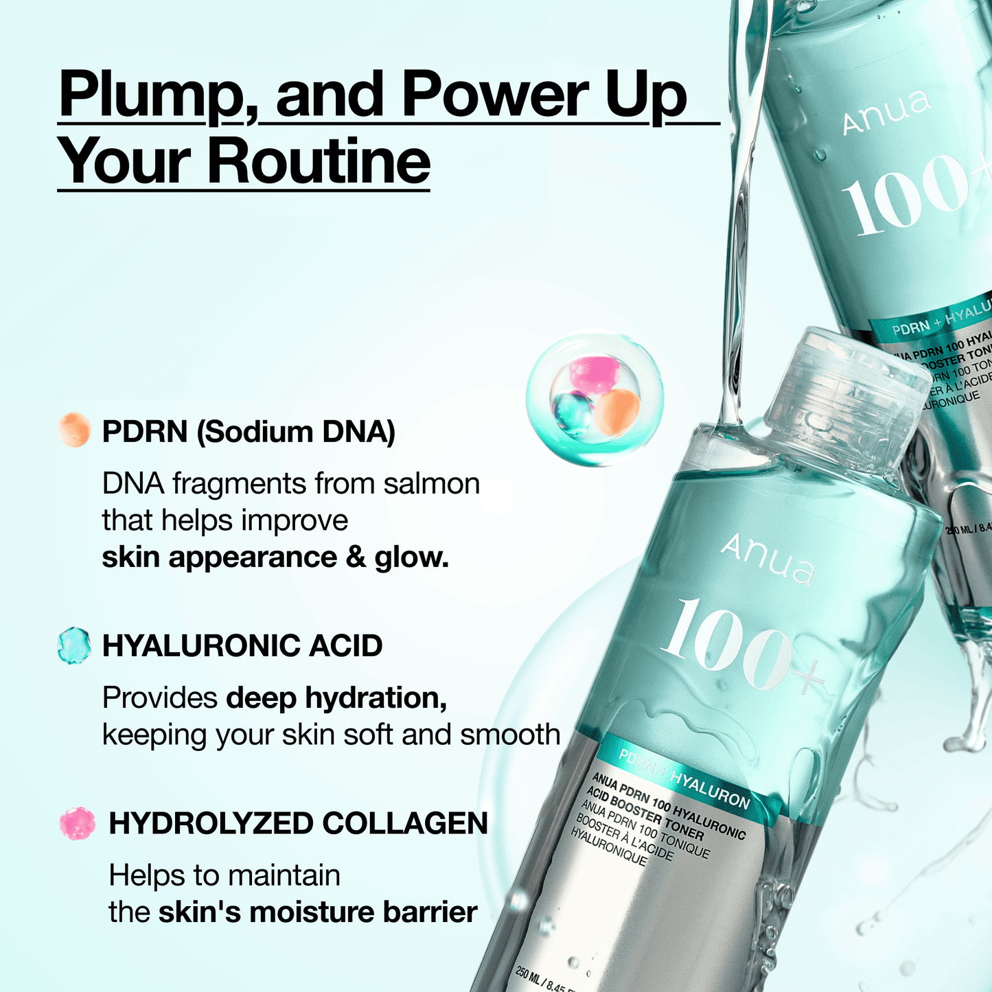 ANUA PDRN 100 Hyaluronic Acid Booster Toner 250 ML