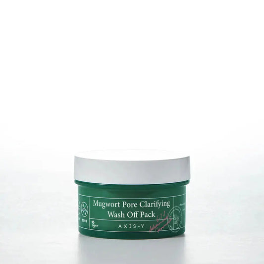 AXIS-Y Mugwort Pore Clarifying Wash-Off Pack in a 100ml jar, featuring natural mugwort extract for pore cleansing and skincare.