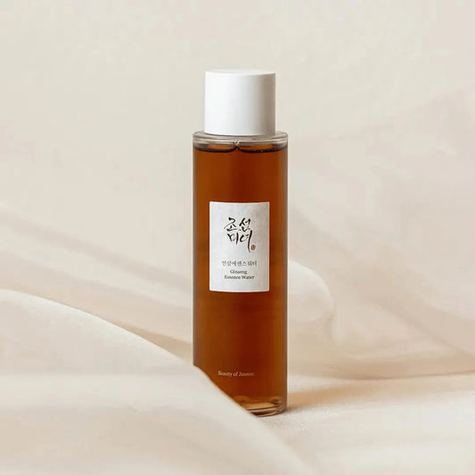 Bottle of Beauty of Joseon Ginseng Essence Water 150ml with clear label and elegant packaging, showcasing traditional Korean skincare.