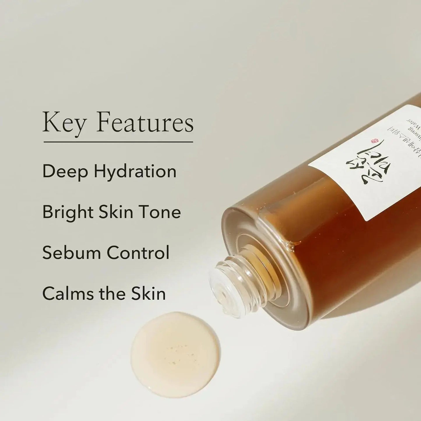 Bottle of Beauty of Joseon Ginseng Essence Water in 150ml clear container with label, showcasing the skincare product.