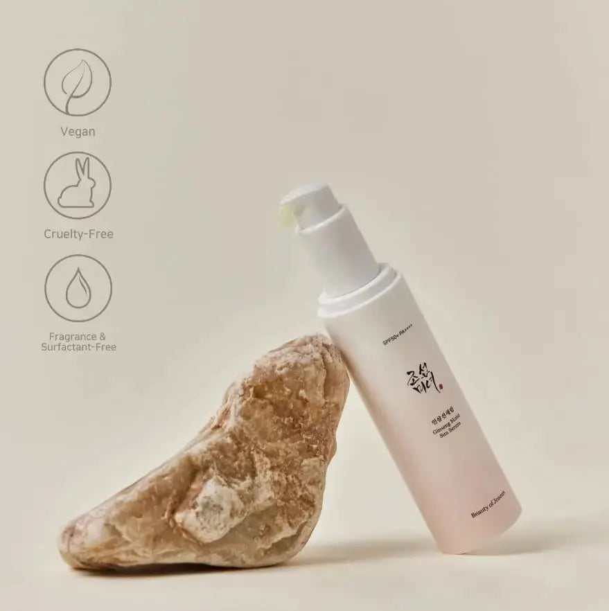 Beauty of Joseon Ginseng Moist Sun Serum 50ml, a lightweight sun protection serum with ginseng extract for healthy skin.