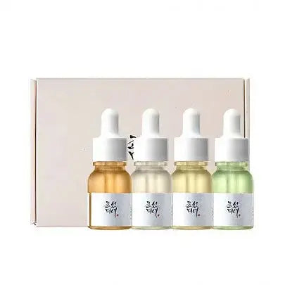 Beauty of Joseon Hanbang Serum Discovery Kit with skincare serums and sample sizes in a sleek packaging.