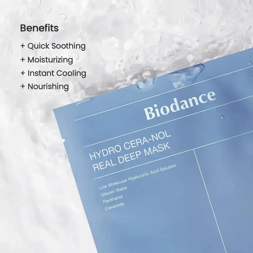 BIODANCE Hydro Cera-nol Real Deep Mask Set with Cera-nol Gel Toner Pads, skincare products for deep hydration and skin rejuvenation