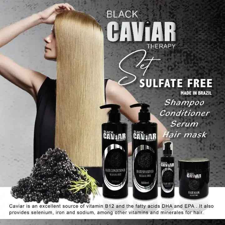 BLACK CAVIAR THERAPY Sulfate Free Hair Care Kit 4 Pcs
