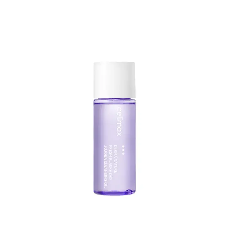 CELIMAX Derma Nature Fresh Blackhead Jojoba Cleansing Oil 20 ml, a natural oil cleanser for blackhead removal and skin refreshment.