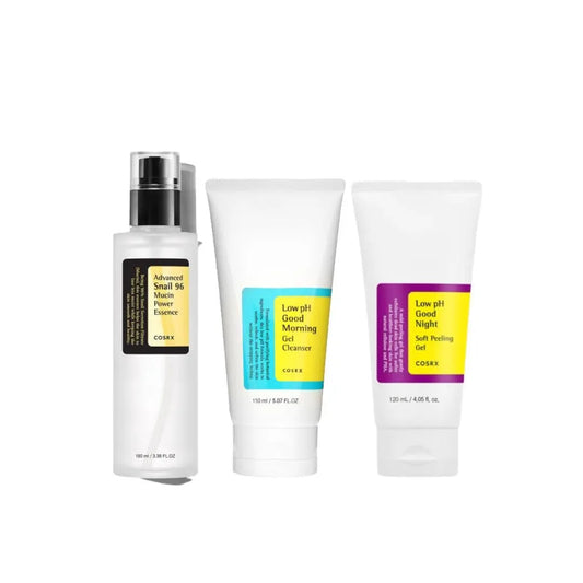 COSRX Day and Night Moisturizer Set with 350ml bottles, featuring hydrating skincare for daily use