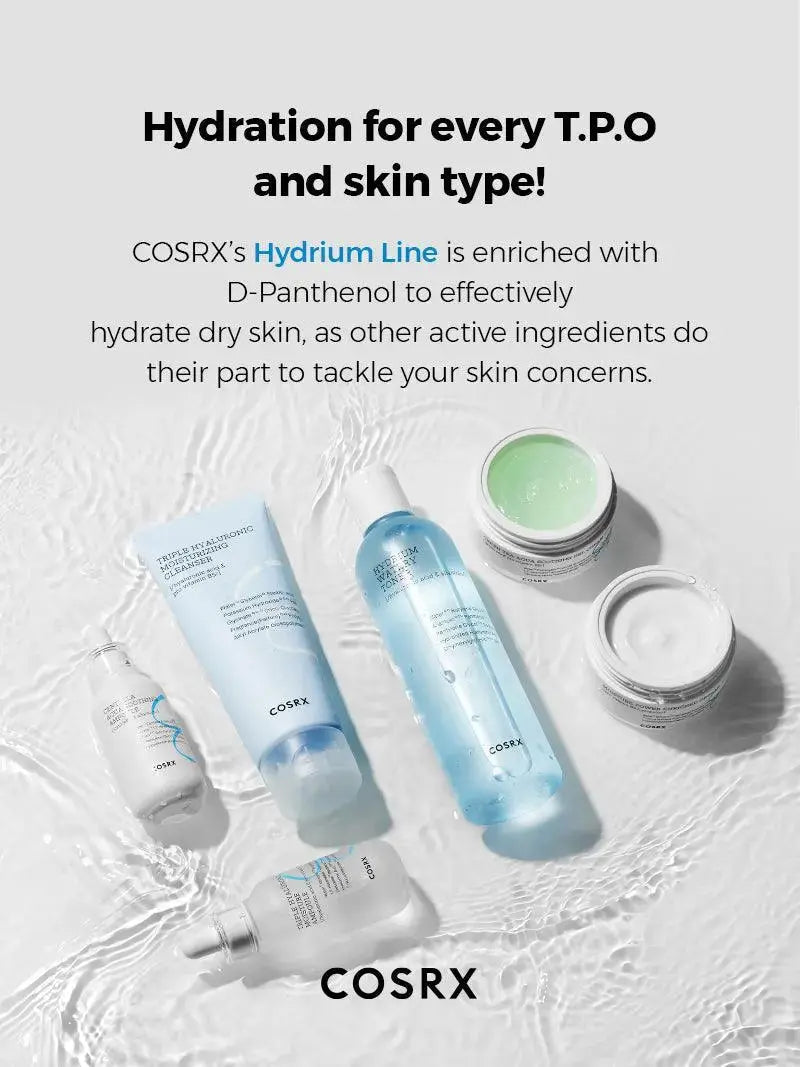COSRX Hydrium Moisture Power Enriched Cream in a 50ml jar, showing the creamy texture and packaging.