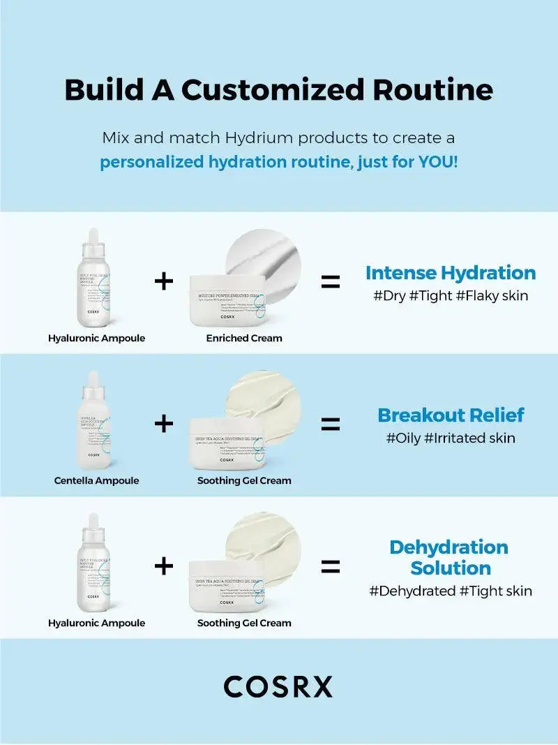 COSRX Hydrium Moisture Power Enriched Cream 50ml jar showing smooth, hydrating cream with a minimalist design and brand label