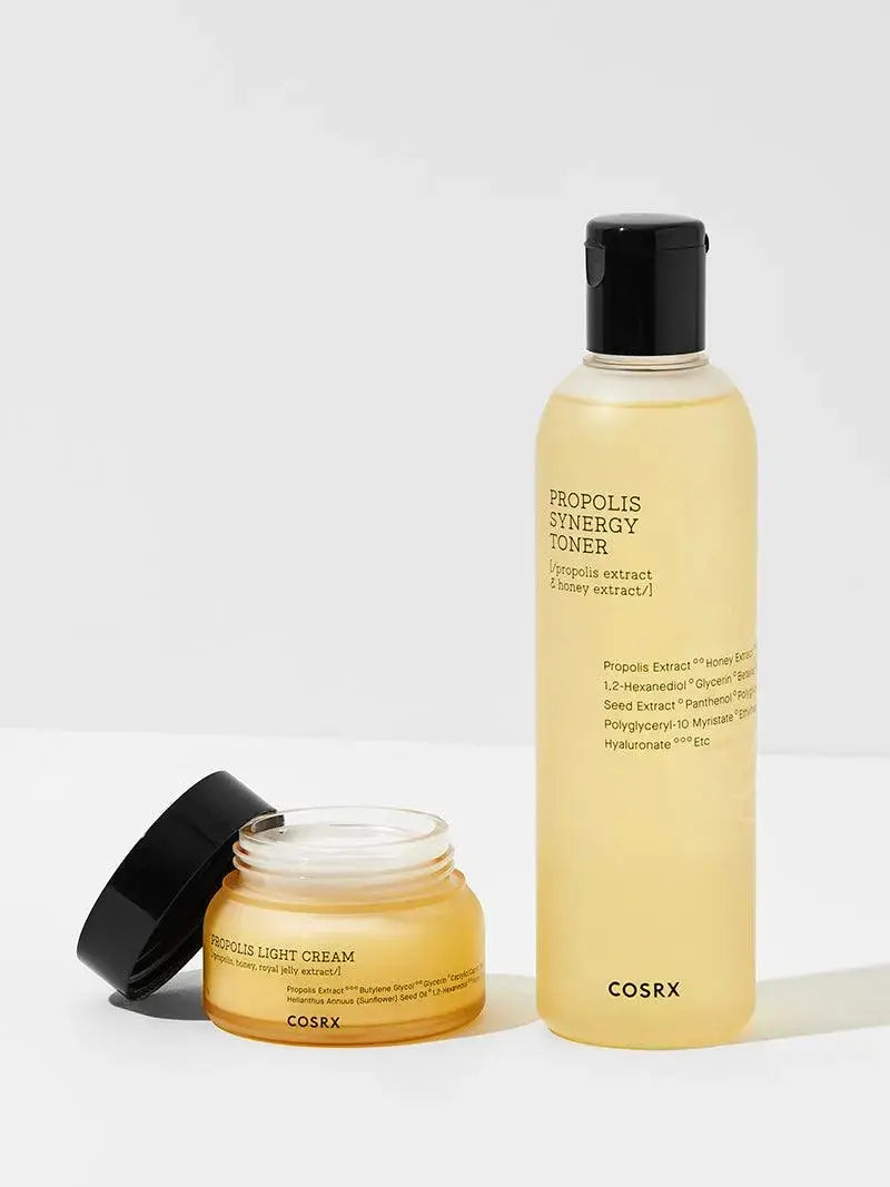 COSRX Propolis Synergy Toner in 150ml bottle, natural skincare product with propolis for soothing and hydrating skin.
