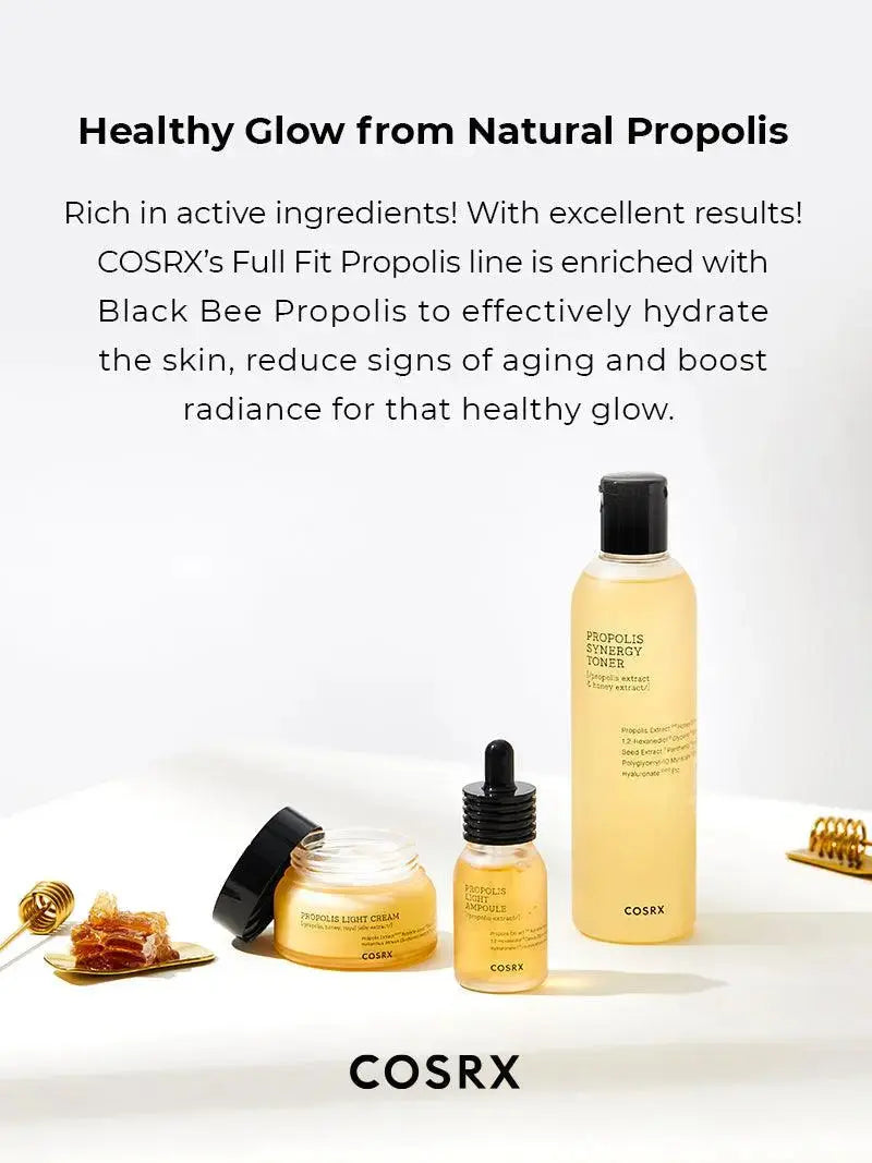 COSRX Propolis Synergy Toner in a 150ml bottle, featuring natural propolis for soothing and nourishing skincare.