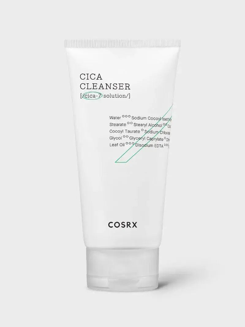 COSRX Pure Fit Cica Cleanser in a 150ml bottle, featuring gentle skincare with calming cica ingredients.