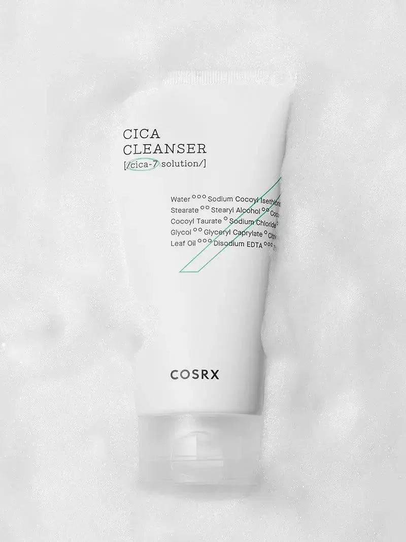 COSRX Pure Fit Cica Cleanser in 150ml bottle, gentle facial cleanser with soothing ingredients, suitable for sensitive skin.
