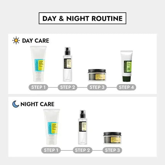 COSRX Skincare Set Starter Kit with cleanser, toner, and moisturizer in white packaging, ideal for basic skincare routine.