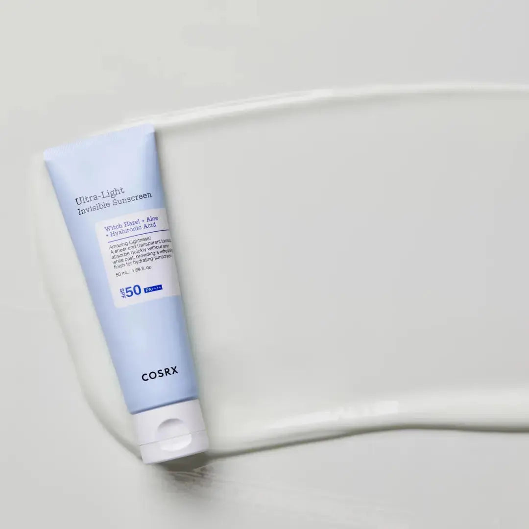COSRX Ultra Light Invisible Sunscreen 50 ml bottle with clear, lightweight formula for daily sun protection