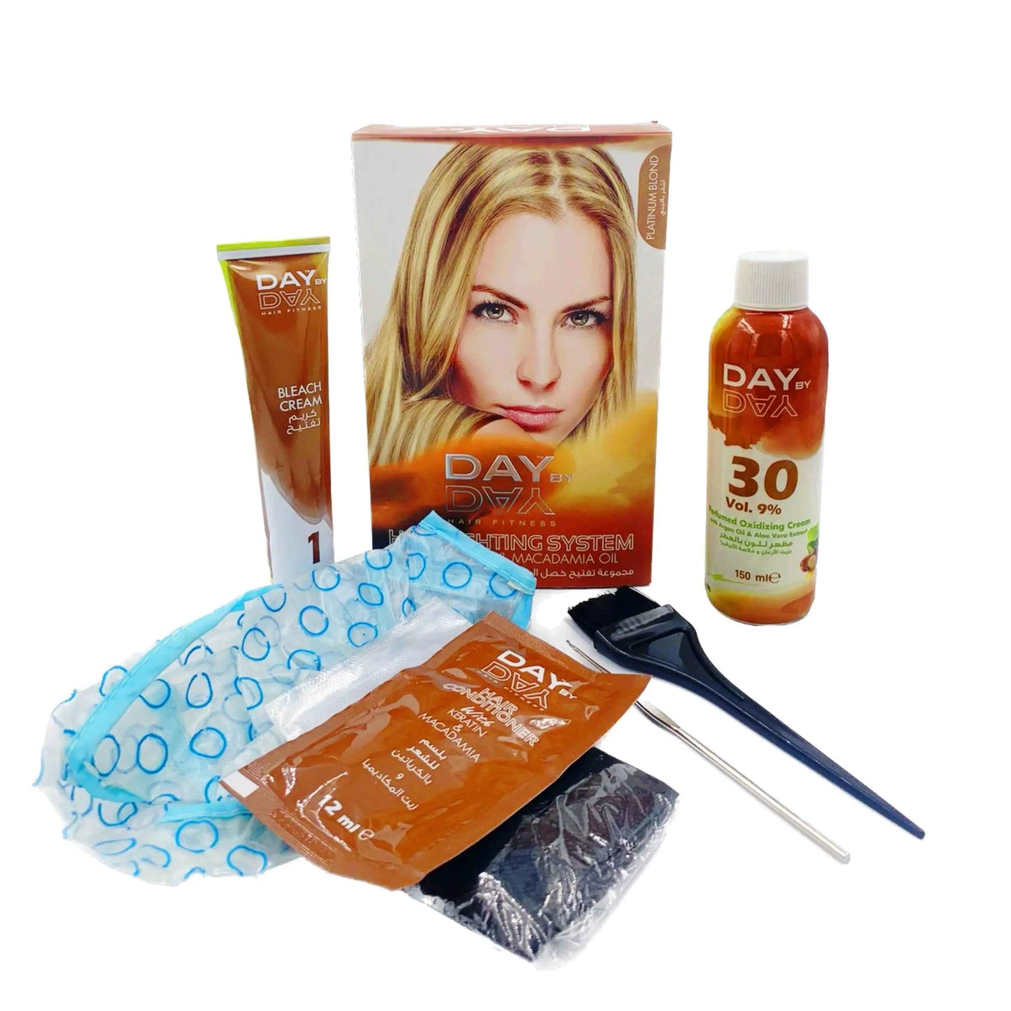 DAY BY DAY Hair Fitness Highlighting System With Keratin & Macadamia Oil Platinum Blond