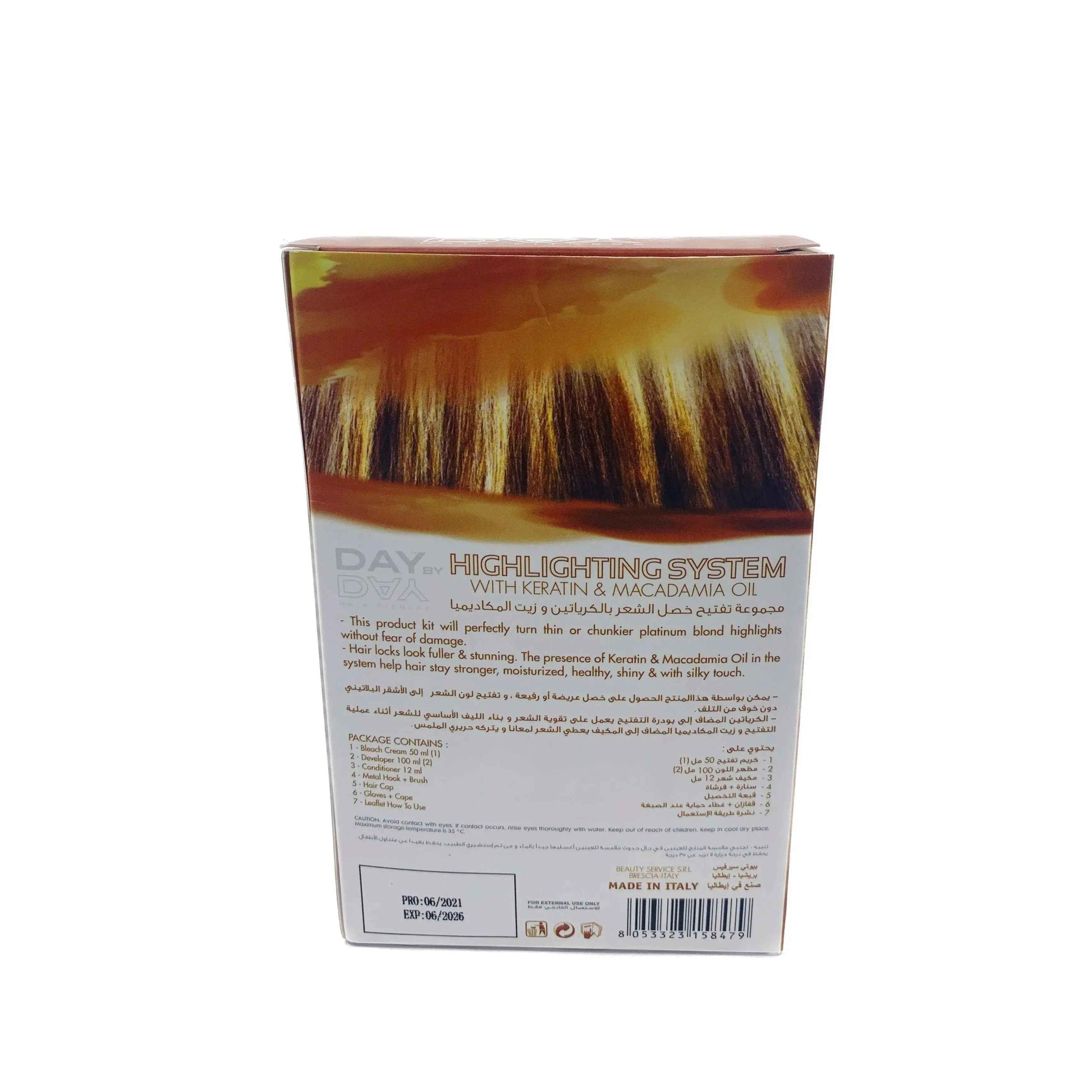 DAY BY DAY Hair Fitness Highlighting System With Keratin & Macadamia Oil Platinum Blond