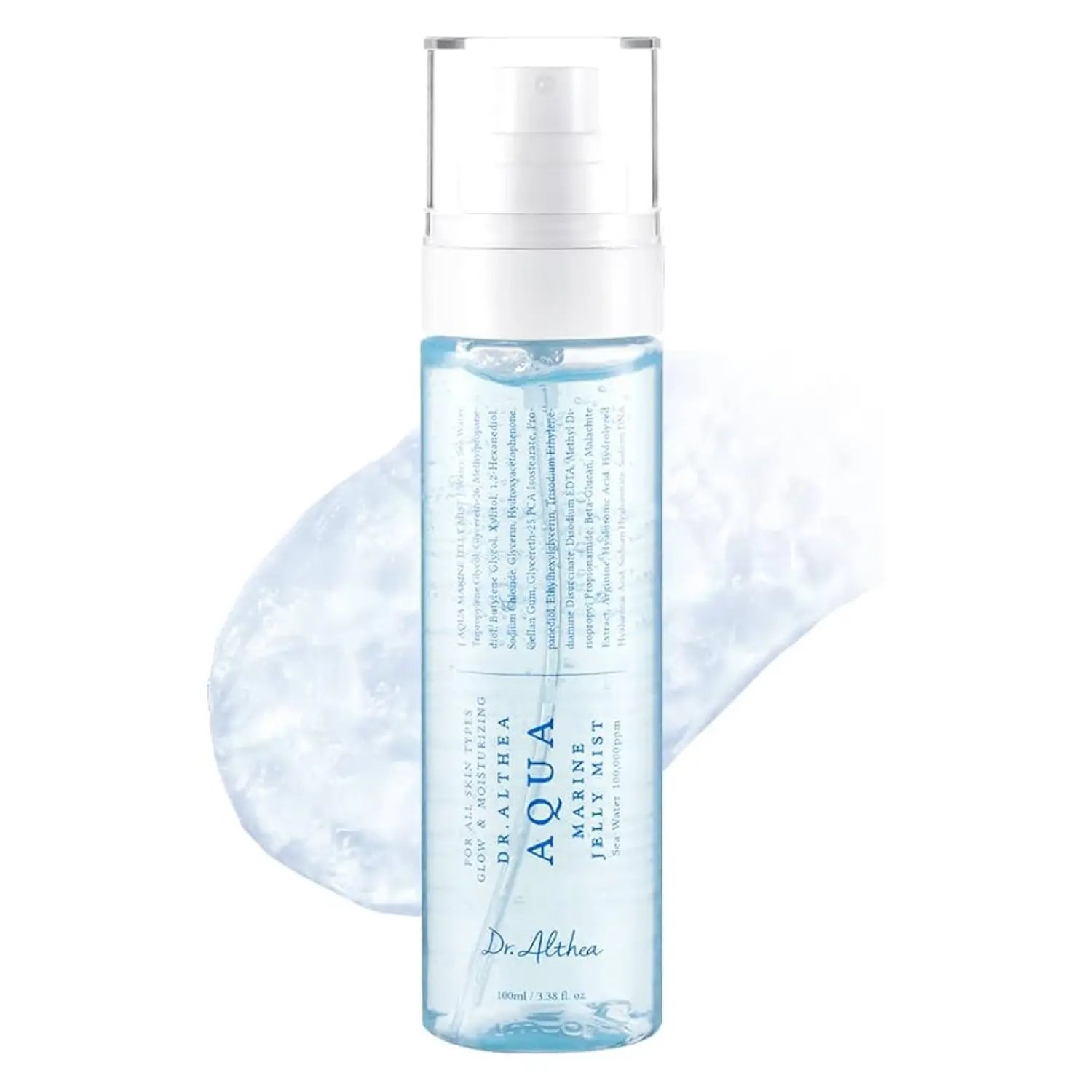DR.ALTHEA Aqua Marine Complete Moisture System bottle with blue and white packaging, featuring the product label and branding.