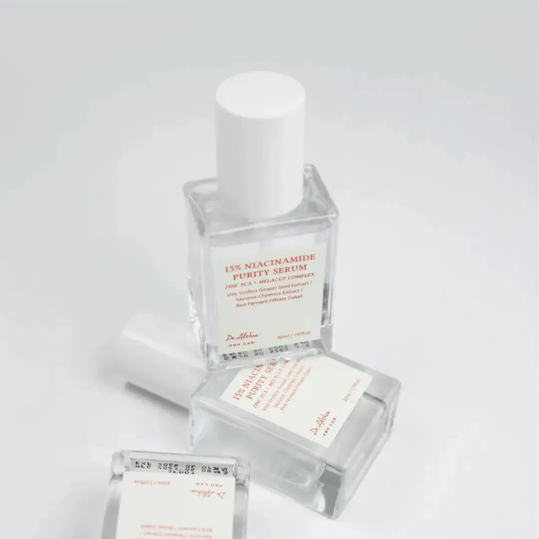 DR ALTHEA 15% Niacinamide Purity Serum 30ml bottle showing the product label and packaging on a white background.
