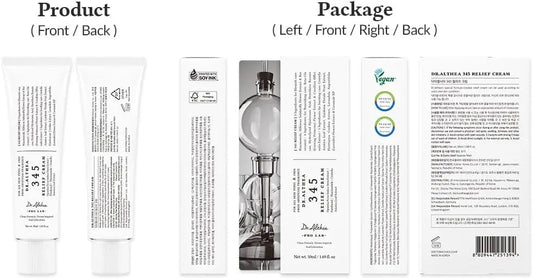 Dr Althea 345 Relief Cream in a 50ml jar, smooth cream texture, designed for skin relief and soothing application.