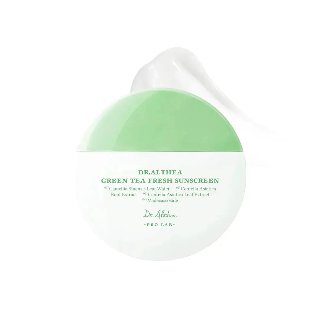 DR ALTHEA Green Tea Fresh Sunscreen 45 ml tube with green tea extract for lightweight sun protection