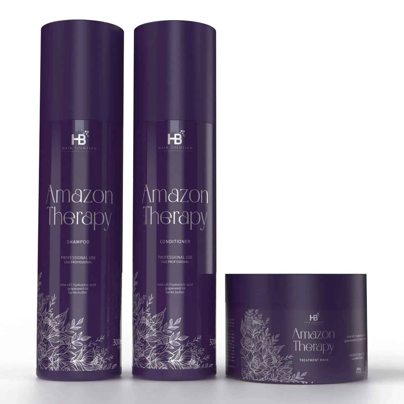 HB HAIR SOLUTION Amazon Therapy Brazilian Anti Frizz Hair Treatment Set