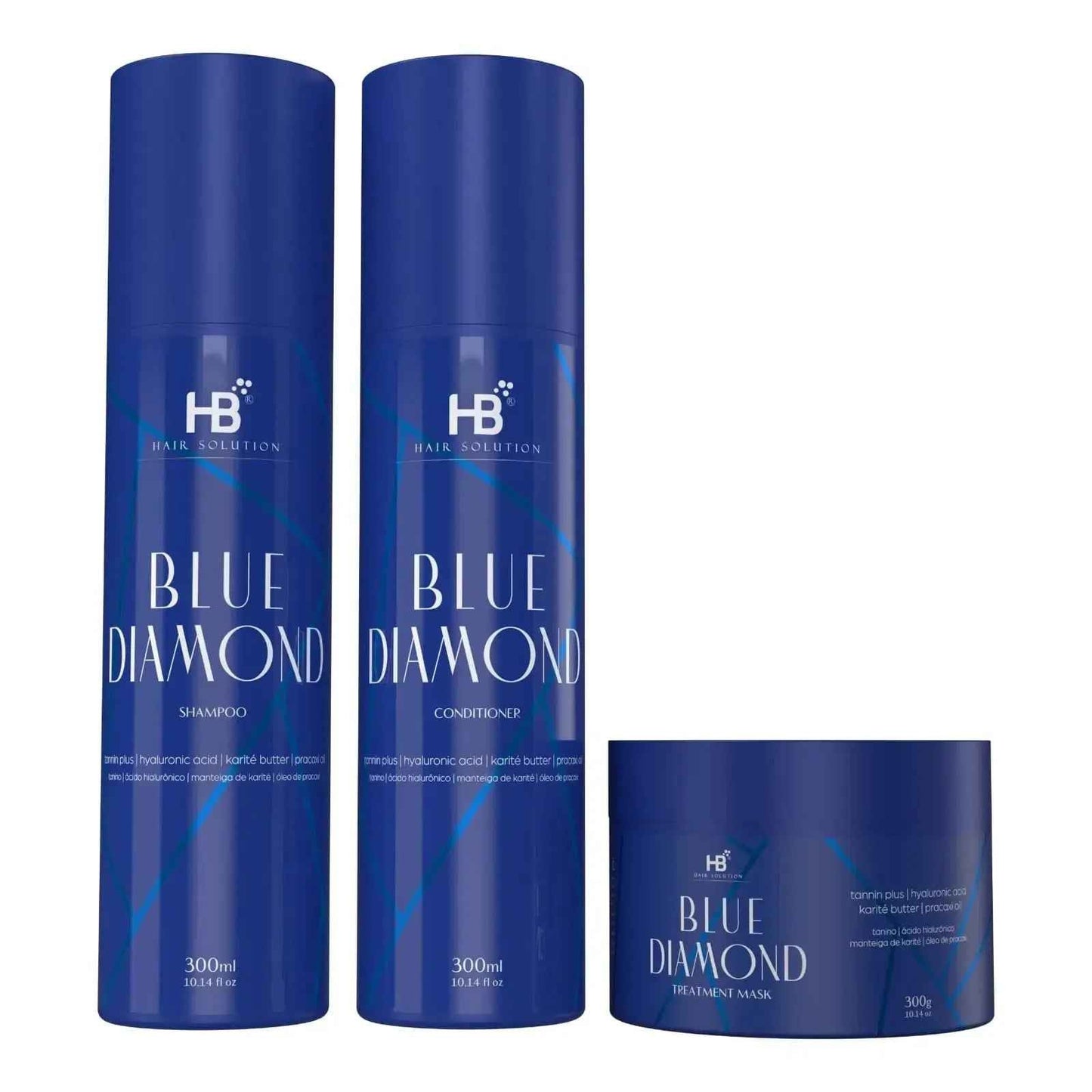 HB HAIR SOLUTION Blue Diamond Brazilian Anti Frizz Hair Treatment Set
