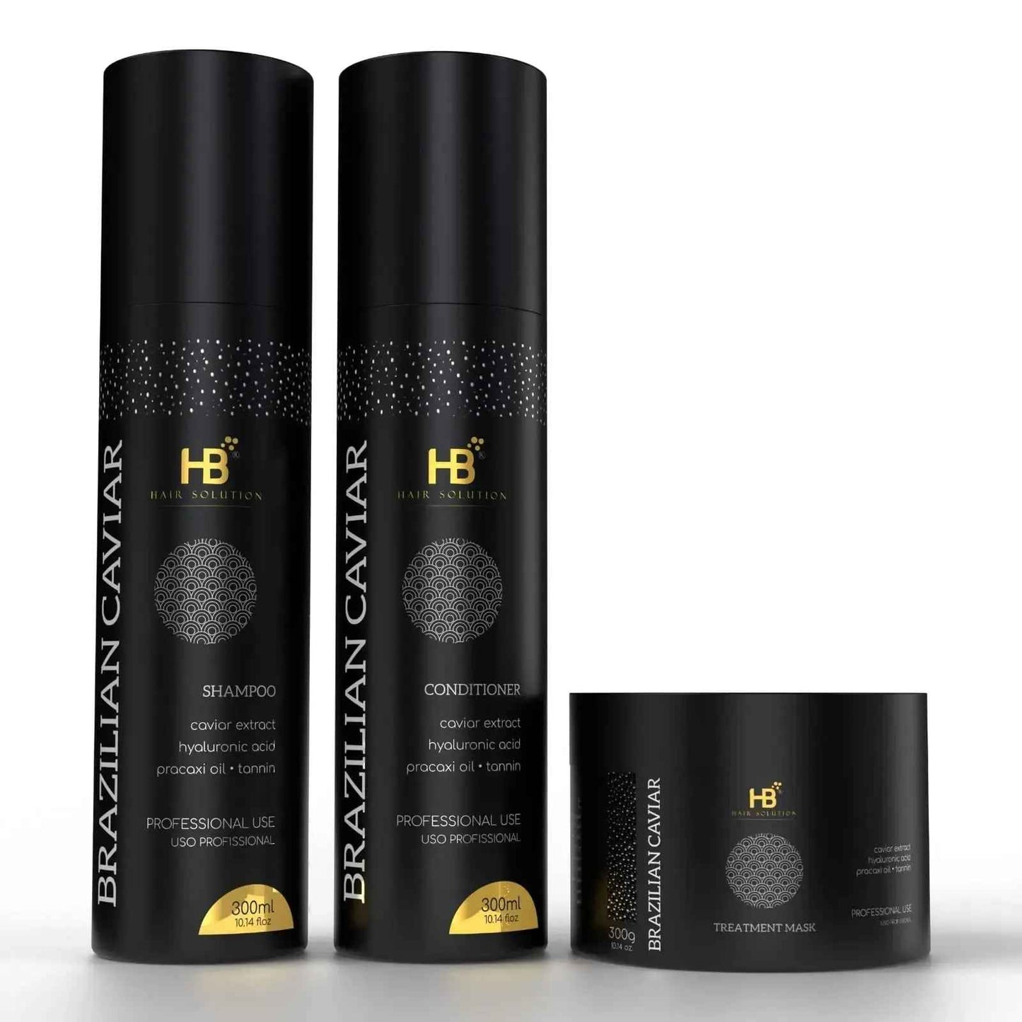 HB HAIR SOLUTION Brazilian Caviar Brazilian Anti Frizz Hair Treatment Set