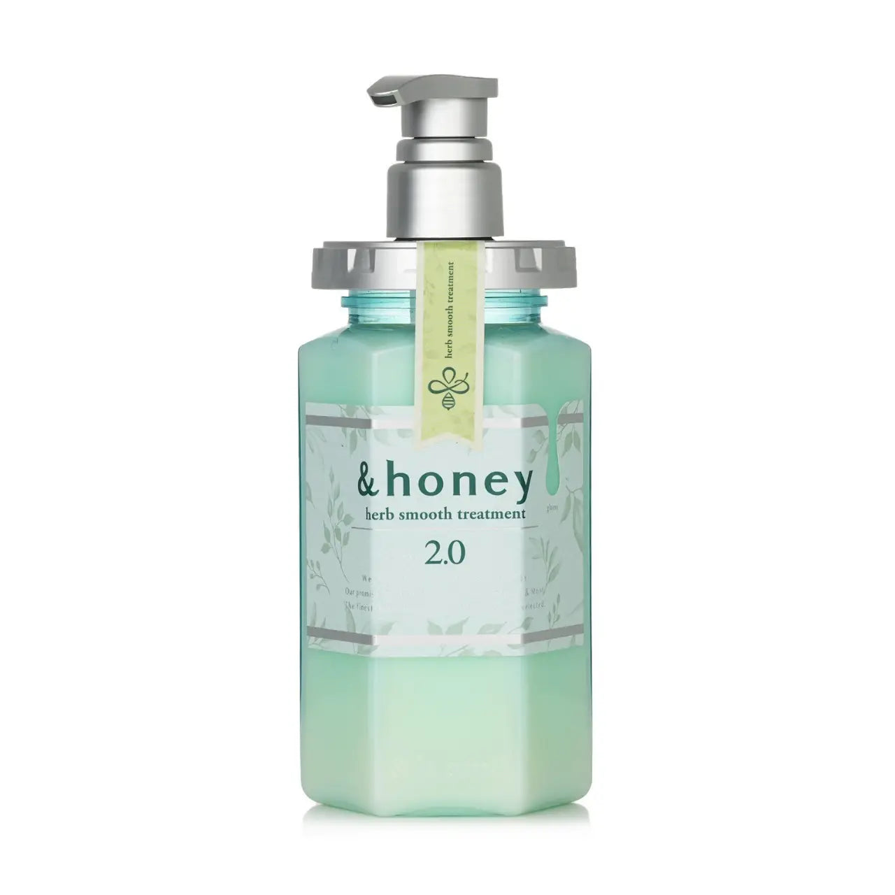 & Honey Herb Smooth Shampoo and Conditioner bottles with honey and herb ingredients for silky, smooth hair.