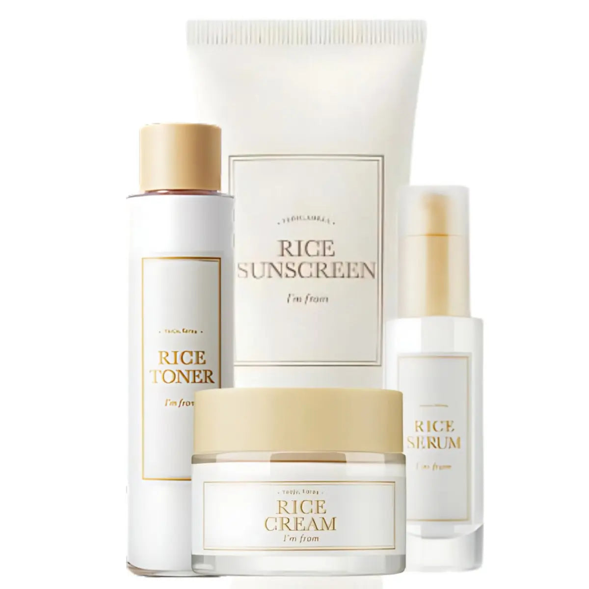 I'm From Rice Complete Set featuring skincare products in white packaging, displayed with the set arrangement visible.