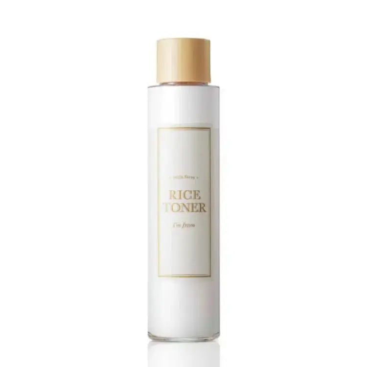 I'M FROM Rice Toner 150ml bottle with white label and clear cap, featuring minimalist design and branding on the front.