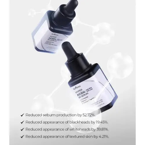 ISNTREE Hyper Acid4 30 serum in a 20ml bottle, featuring a clear dropper cap and label with product and brand details.