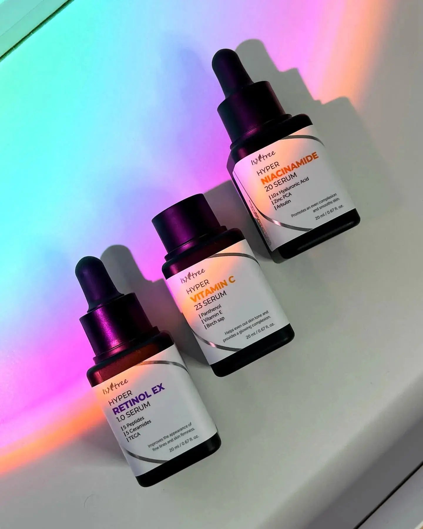 ISNTREE Hyper Niacinamide 20 Serum in a 20 ml bottle, with the serum’s clear liquid visible and packaging label in view