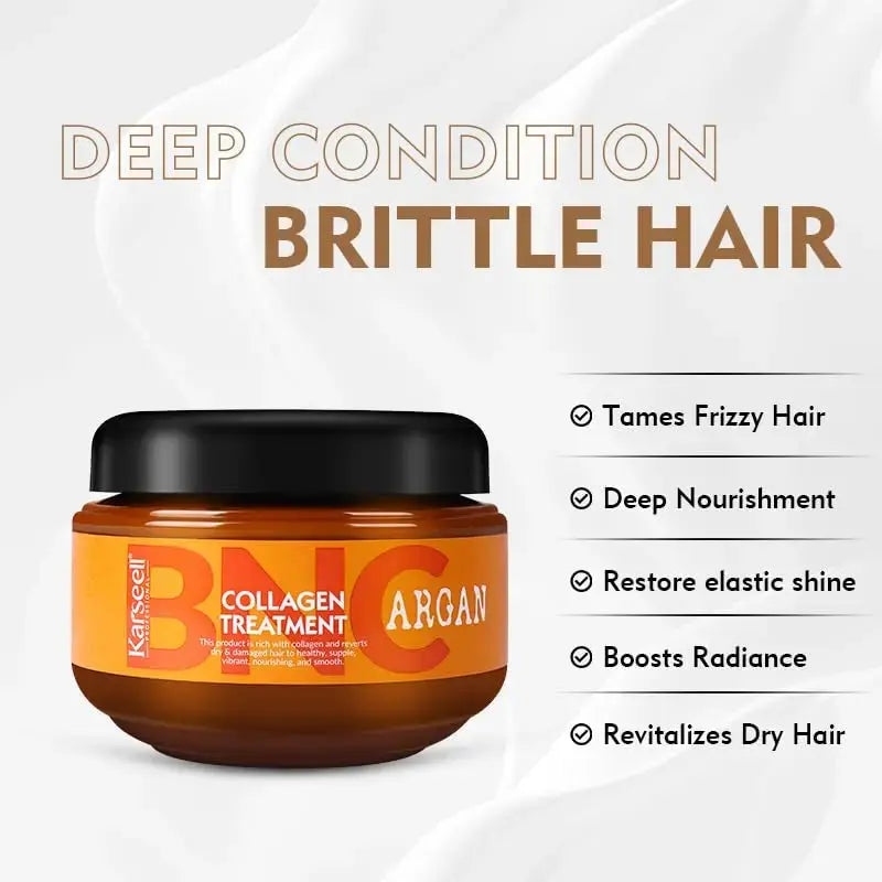 Karseell BNC Argan Collagen Hair Treatment bottle, 550 ml, with argan oil and collagen for nourishing hair care