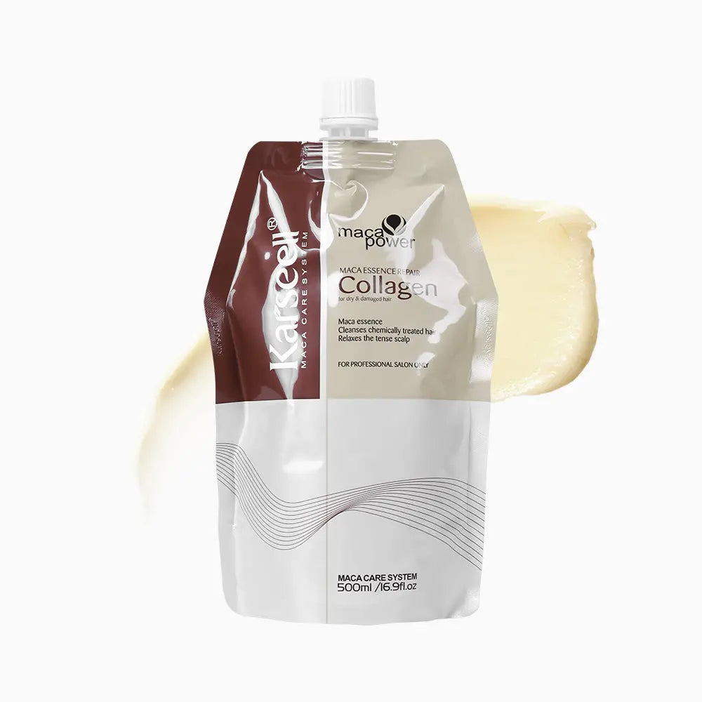 KARSEELL Collagen Hair Treatment bag 500 ML, creamy hair mask in a white tube with purple accents and product label