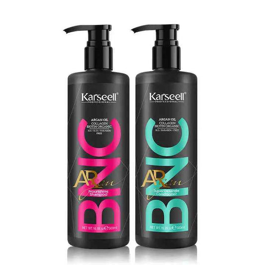 KARSEELL Argan Oil Collagen Biotin Organic Nourishing Shampoo & Super detangle Conditioner Set 500 ML Each