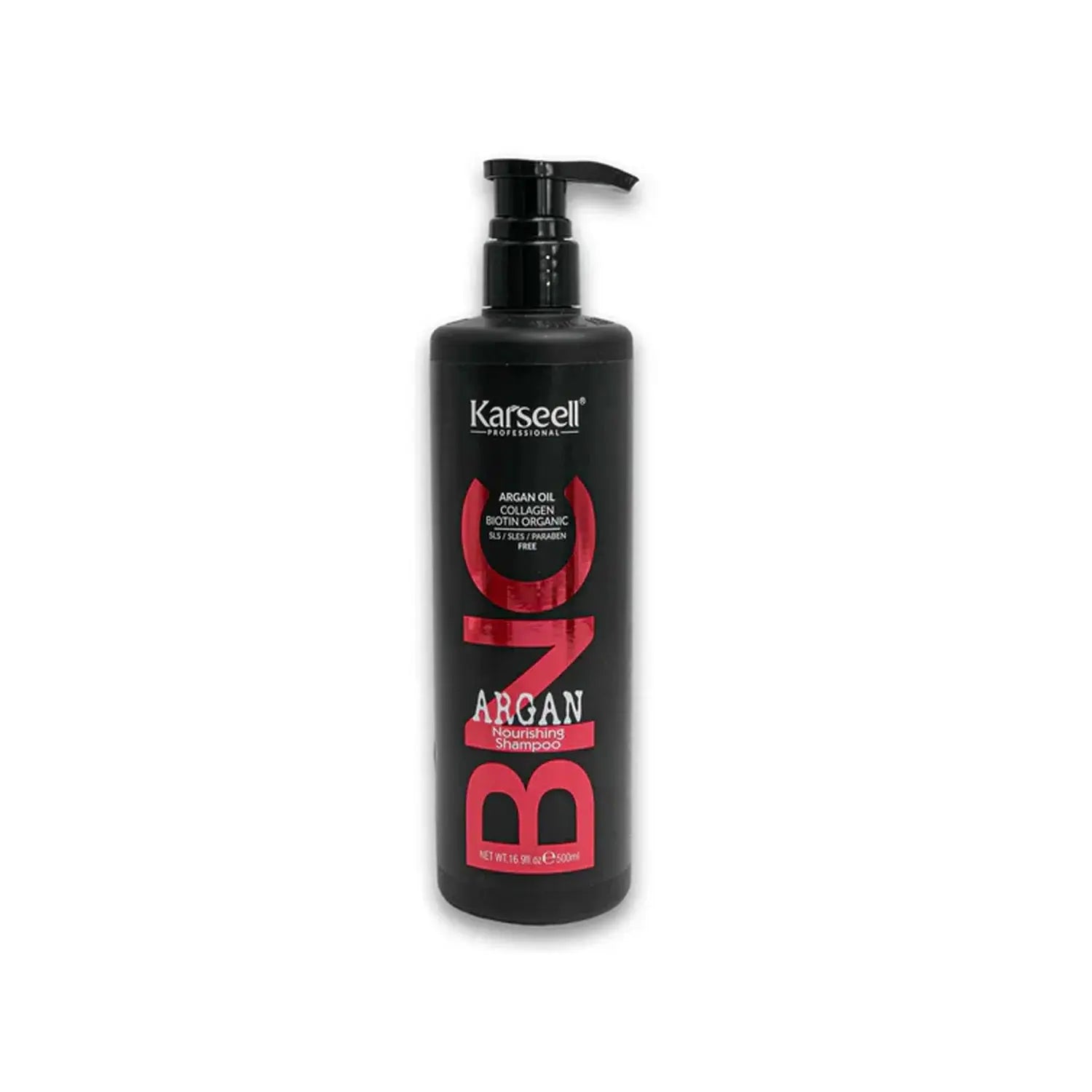 KARSEELL Argan Oil Collagen Biotin shampoo and nourishing conditioner set in 500ml bottles, with organic ingredients and smooth detangling effect