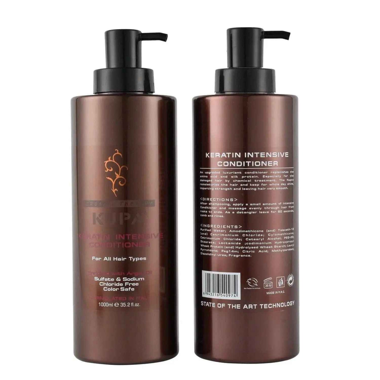 KUPA Keratin Moisture Repair Shampoo , Intensive conditioner Enriched with Argan Oil 1000 ML