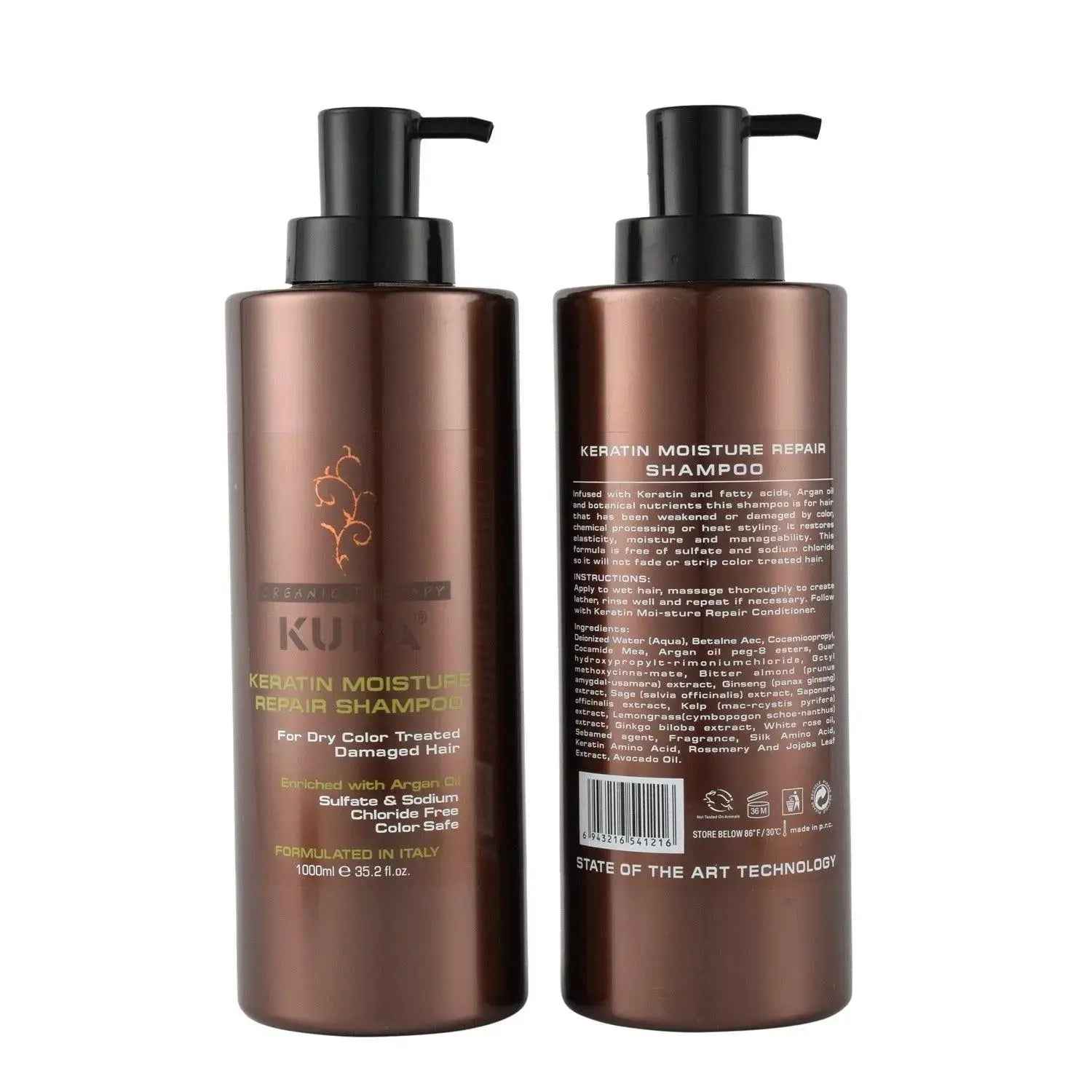 KUPA Keratin Moisture Repair Shampoo , Intensive conditioner Enriched with Argan Oil 1000 ML