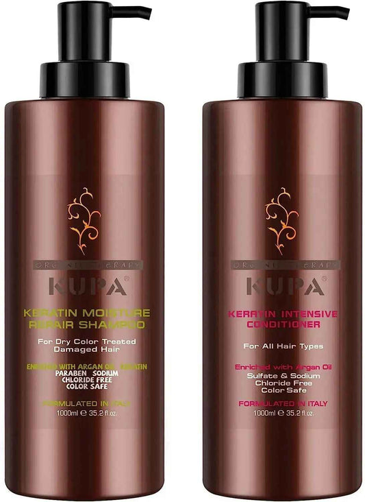 KUPA Keratin Moisture Repair Shampoo , Intensive conditioner Enriched with Argan Oil 1000 ML