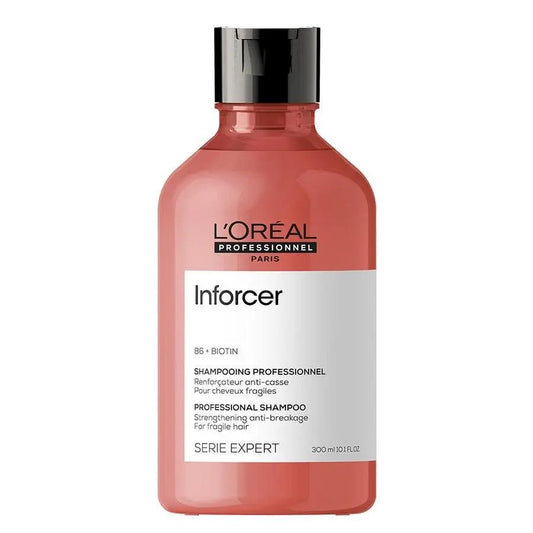 L'OREAL PROFESSIONNEL Inforcer strengthening hair shampoo in a 300ml bottle, designed to strengthen and nourish hair.