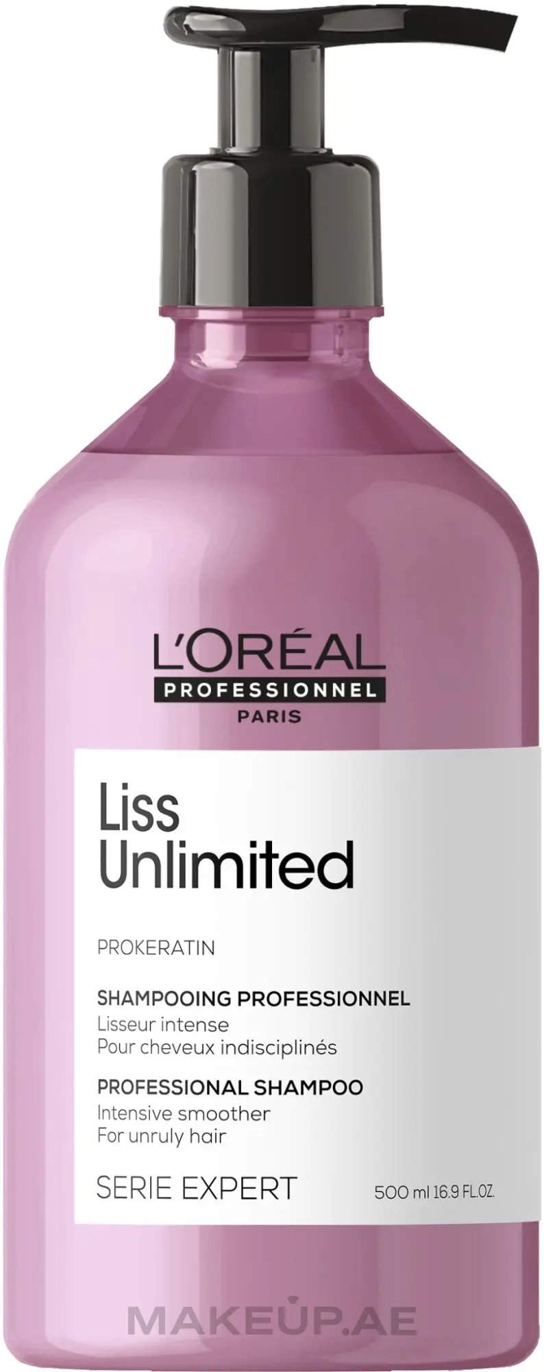 L'Oreal Professionnel Liss Unlimited shampoo for rebellious frizzy and straightened hair, 300ml bottle